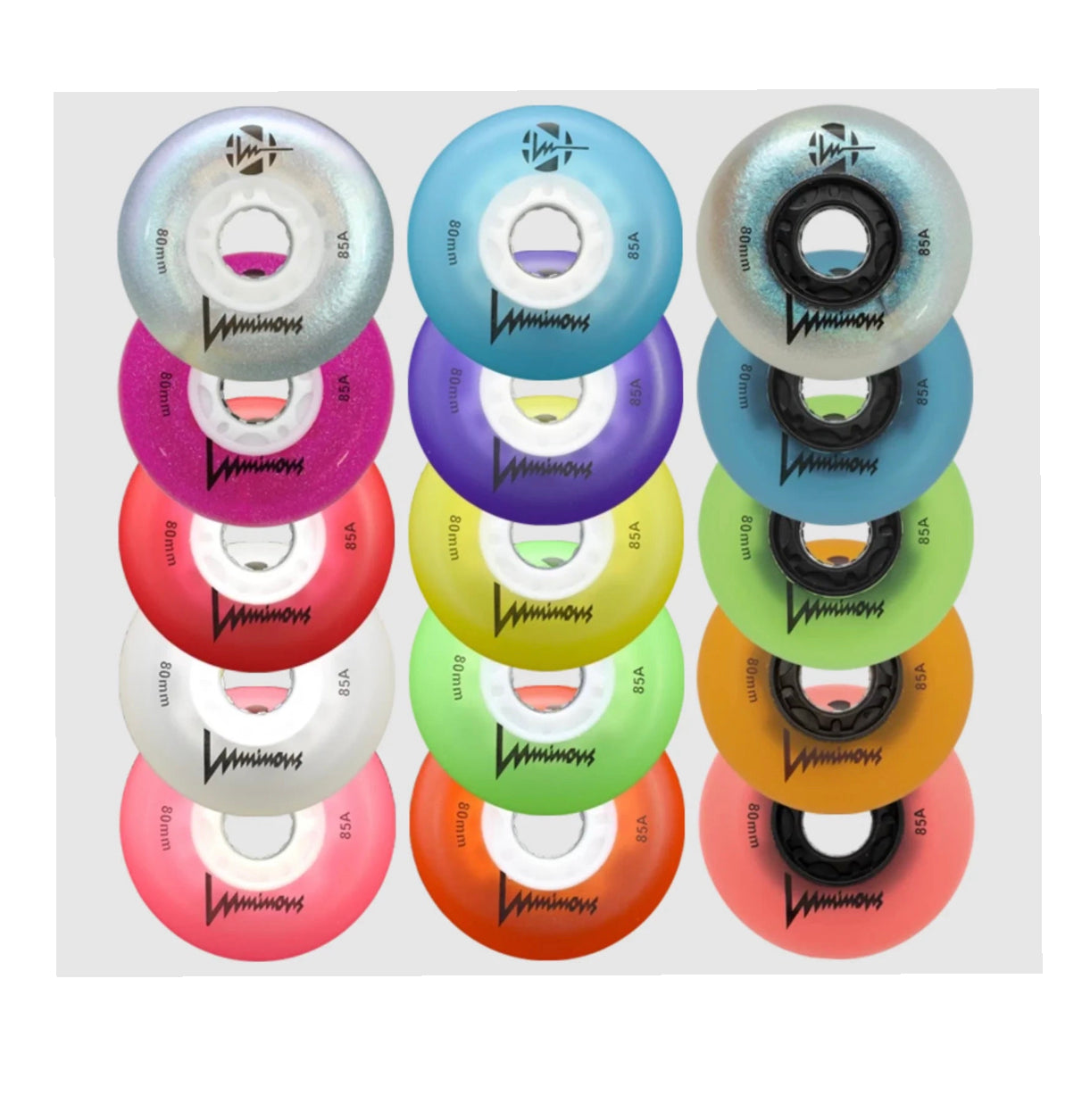 8 Pack Luminous LIGHT UP WHEELS Inline Wheels 76MM AND 80MM