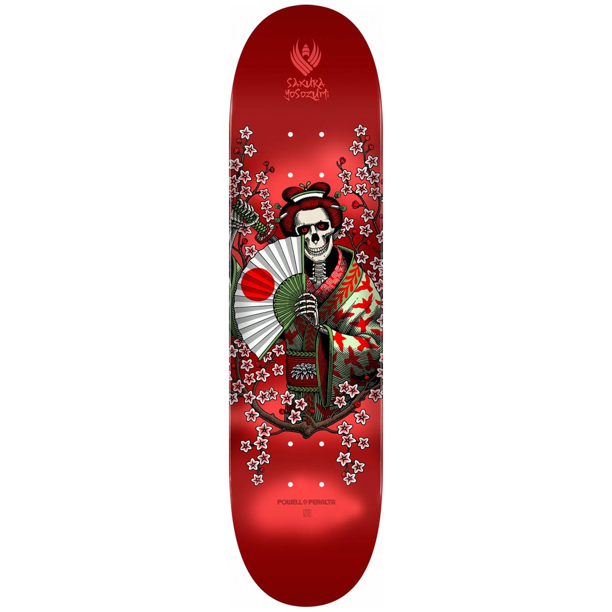PWL/P YOSOZUMI SAMURAI DECK-8.25 RED (INCLUDES BLACK GRIP TAPE)