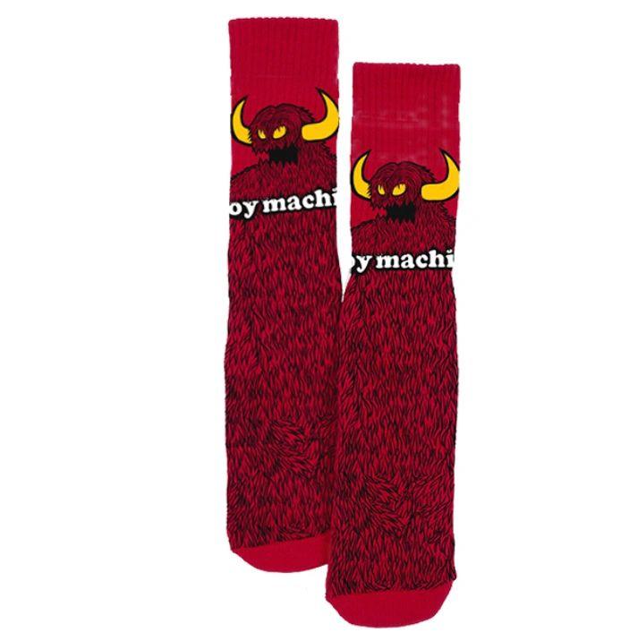 Toy Machine- FURRY MONSTER CREW SOCKS RED - Johno's Skate