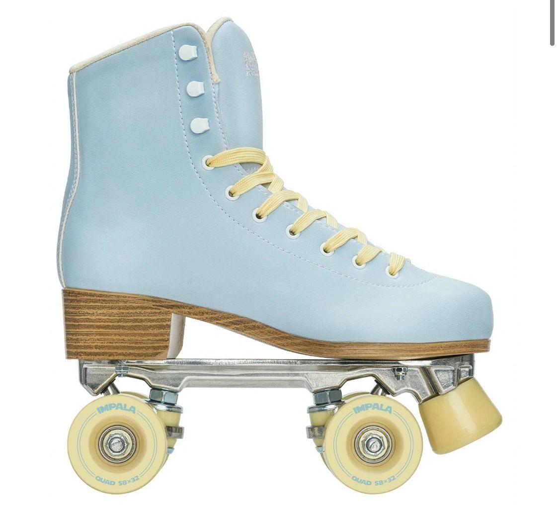 Impala Quad Roller Skates- Sky Blue- Yellow - Johno's Skate