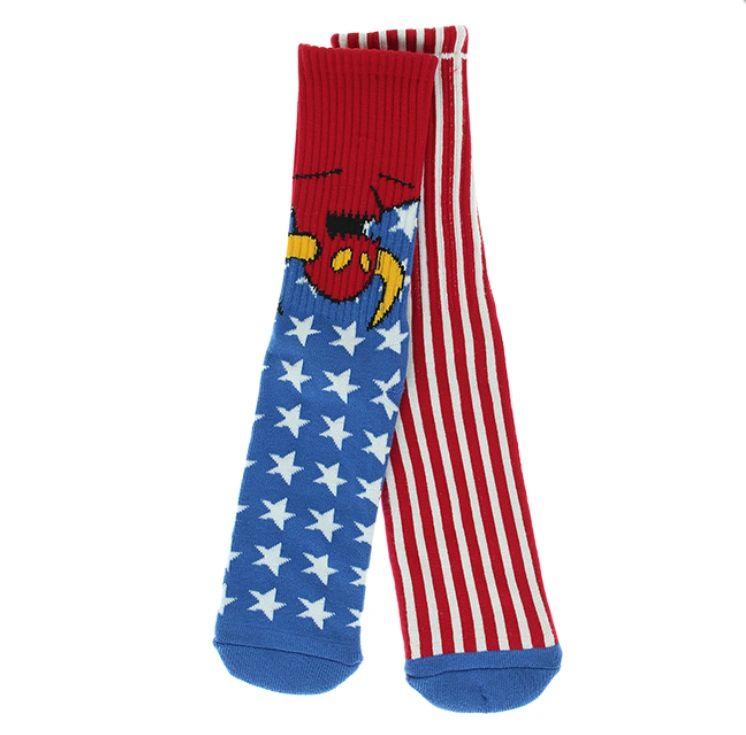 Toy Machine- AMERICAN MONSTER CREW SOCKS-Red - Johno's Skate