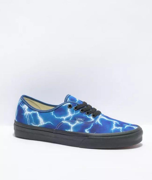 Vans Authentic Lightning Blue & Black Skate Shoes - Johno's Skate