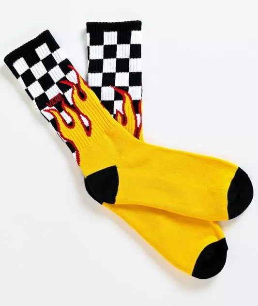 Vans Flame & Checkerboard Crew Socks - Johno's Skate