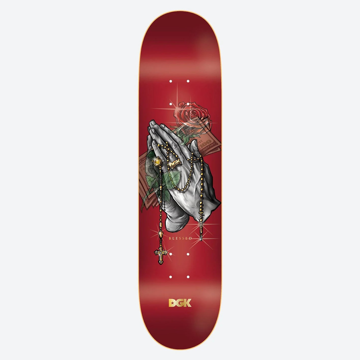 DGK Blessed (Lenticular) Deck Red - 8.25 (INCLUDES GRIPTAPE)
