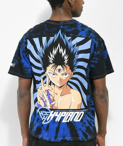 Hypland x Yu Yu Hakusho Hiei Hypnosis Blue & Black Tie Dye T-Shirt