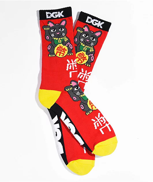 DGK Good Luck Crew Sock Pair Red