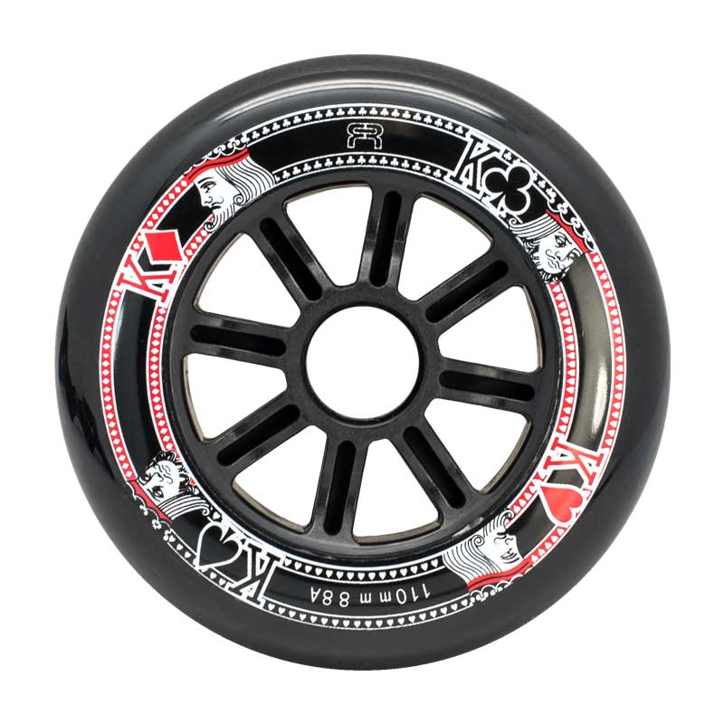 FR - STREET KINGS WHEELS - 110mm/88A - BLACK/BLACK (PACK OF 6)