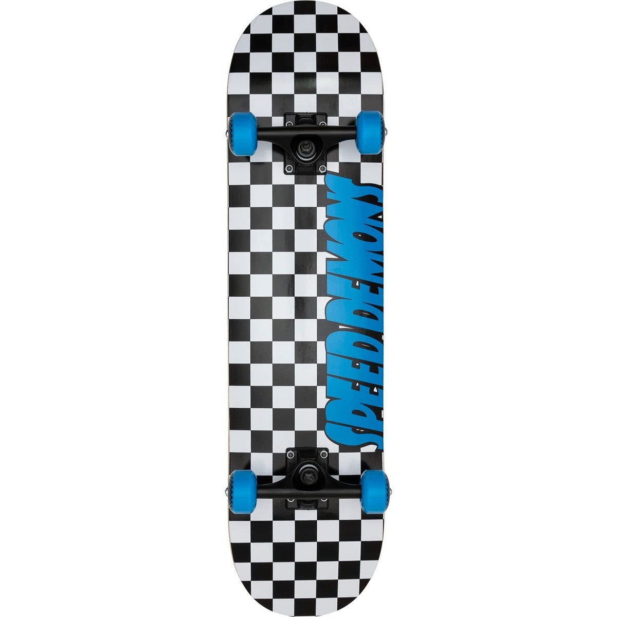 Speed Demons Checkers Complete Skateboard - 7.25 Black/Blue