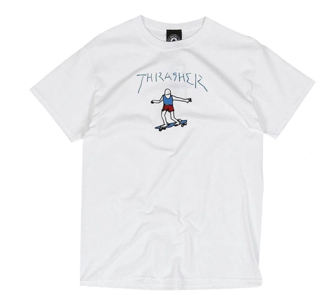 T Shirt- THRASHER GONZ LOGO WHITE - Johno's Skate