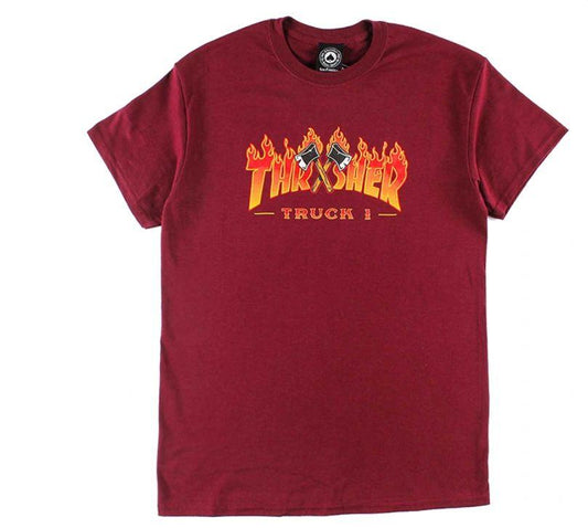 T Shirt- THRASHER TRUCK 1 SS S-MAROON - Johno's Skate